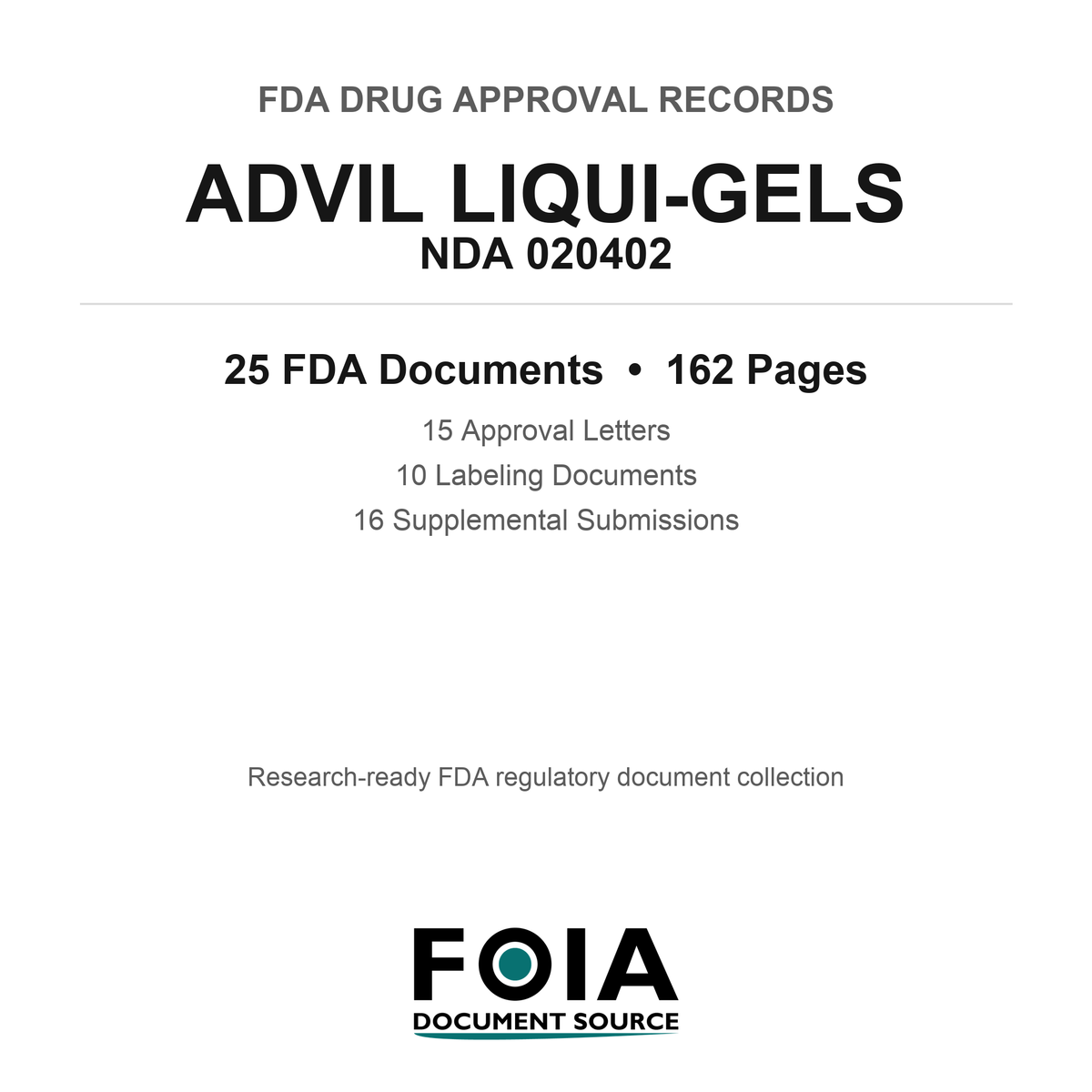 FDA ADVIL LIQUI-GELS NDA 020402 Approval Package — Approval Records & Labeling