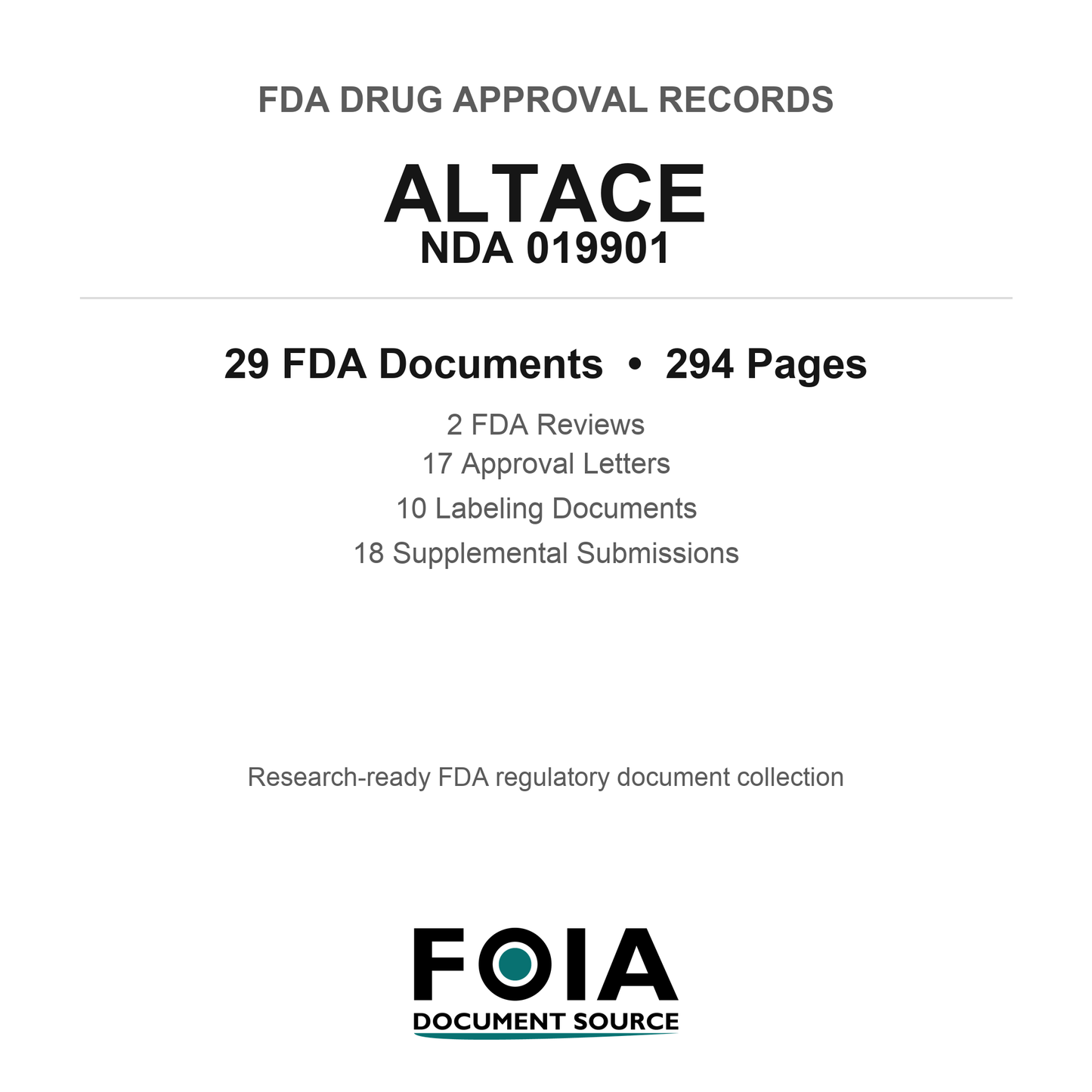 FDA ALTACE NDA 019901 Approval Package — Reviews & Approval Records
