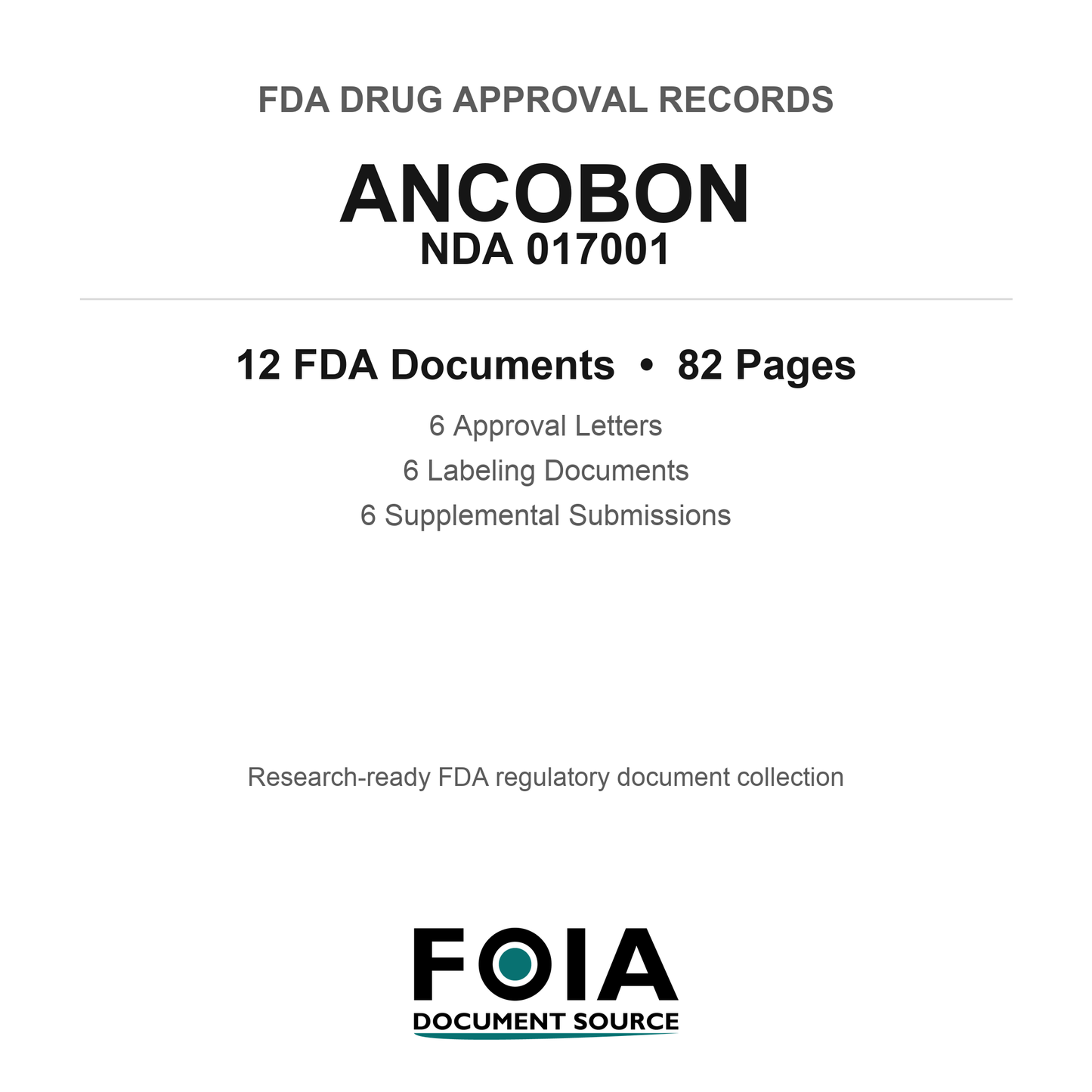 FDA ANCOBON NDA 017001 Approval Package — Approval Records & Labeling