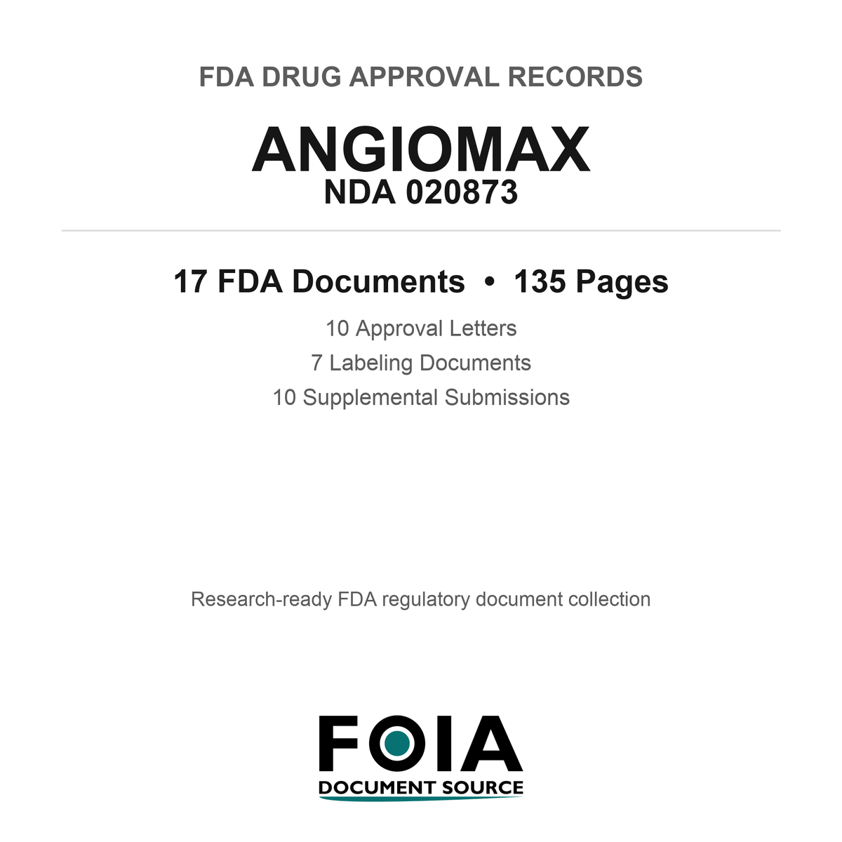 FDA ANGIOMAX NDA 020873 Approval Package — Approval Records & Labeling