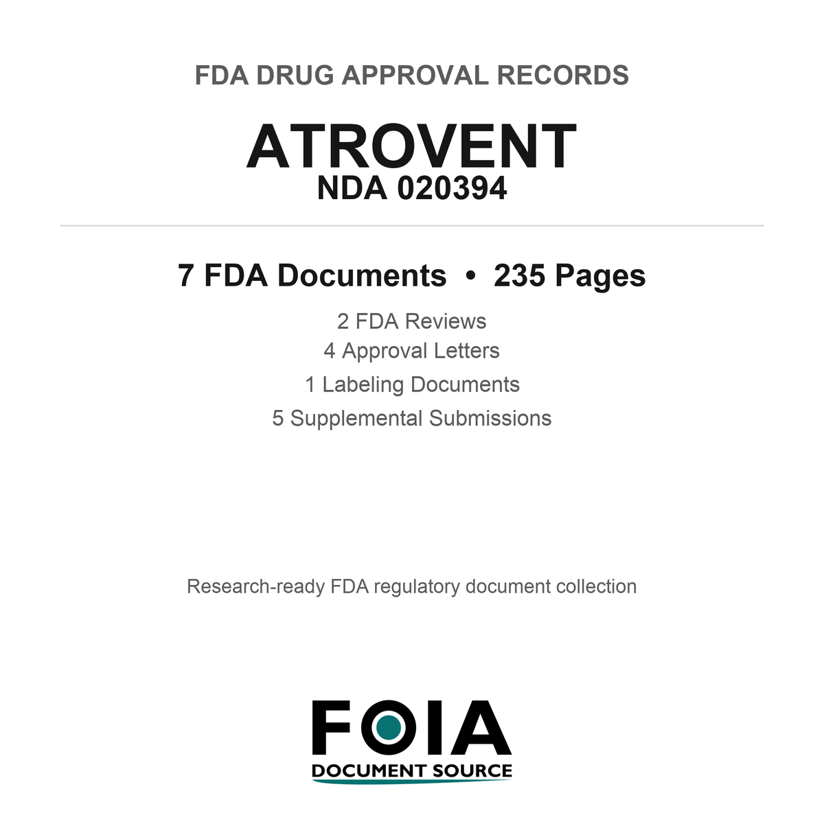 FDA ATROVENT NDA 020394 Approval Package — Reviews & Approval Records