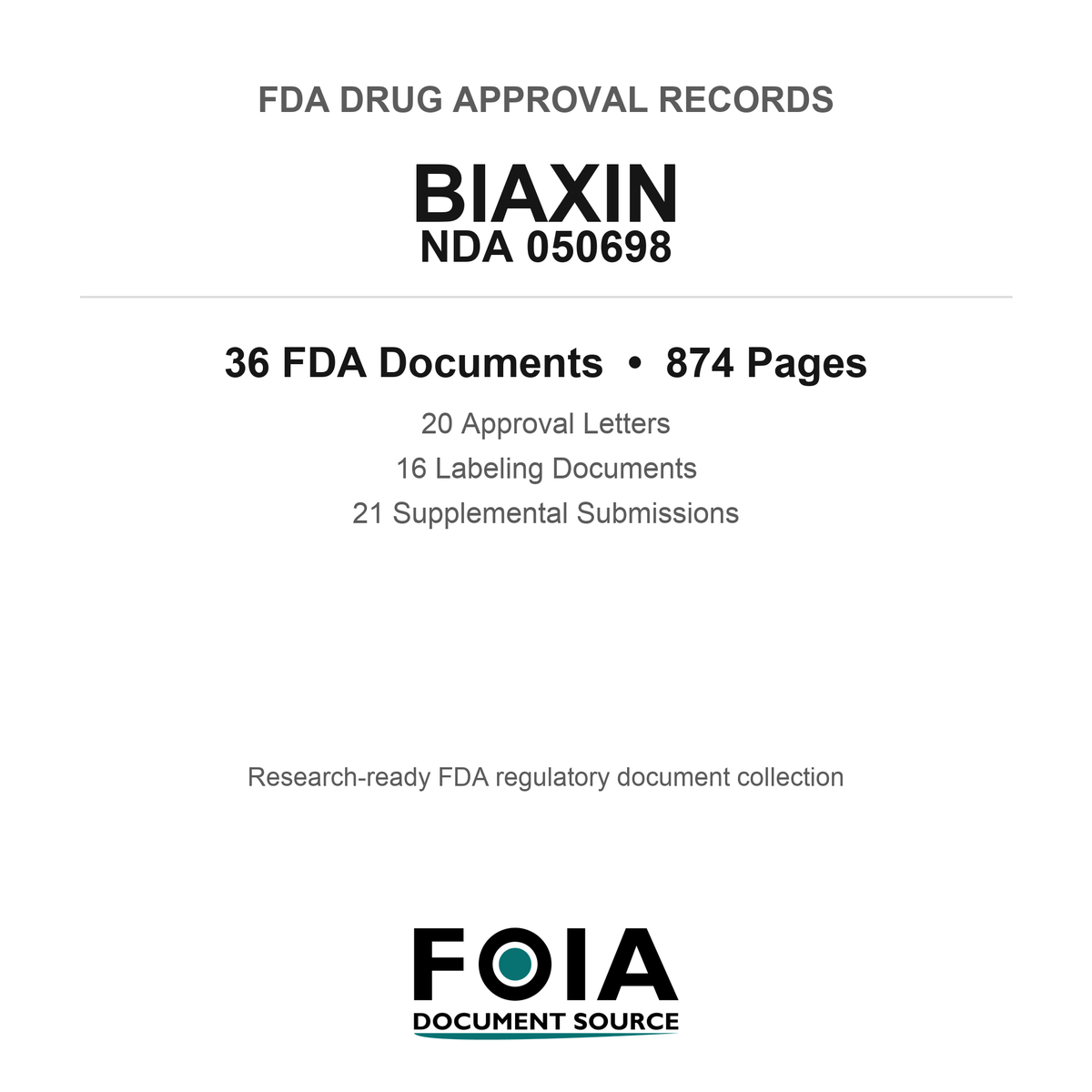 FDA BIAXIN NDA 050698 Approval Package — Approval Records & Labeling