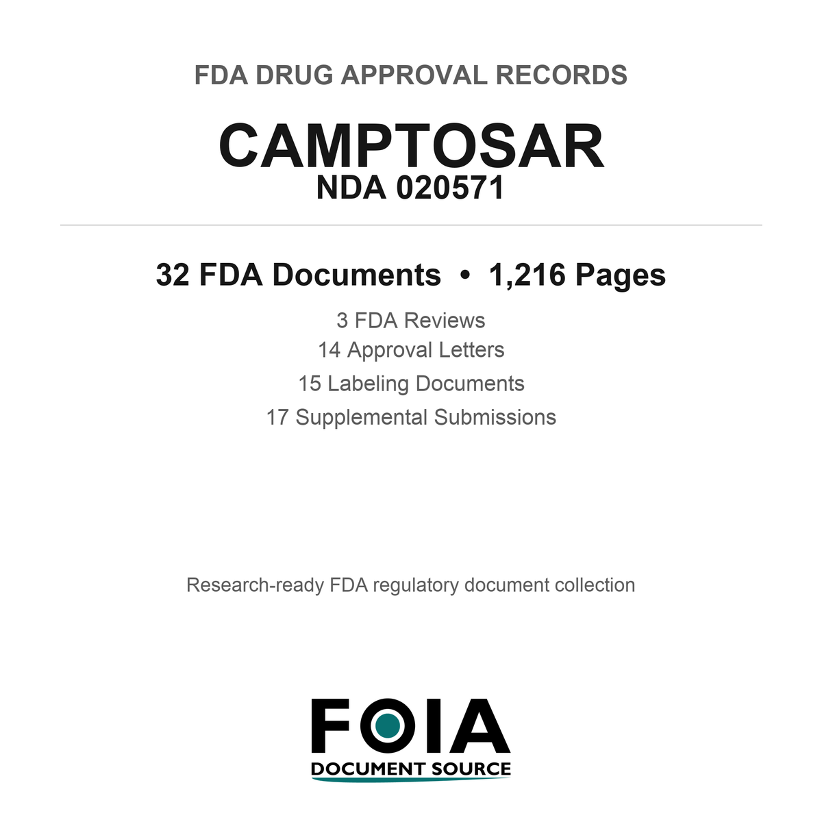 FDA CAMPTOSAR NDA 020571 Approval Package — Reviews & Approval Records