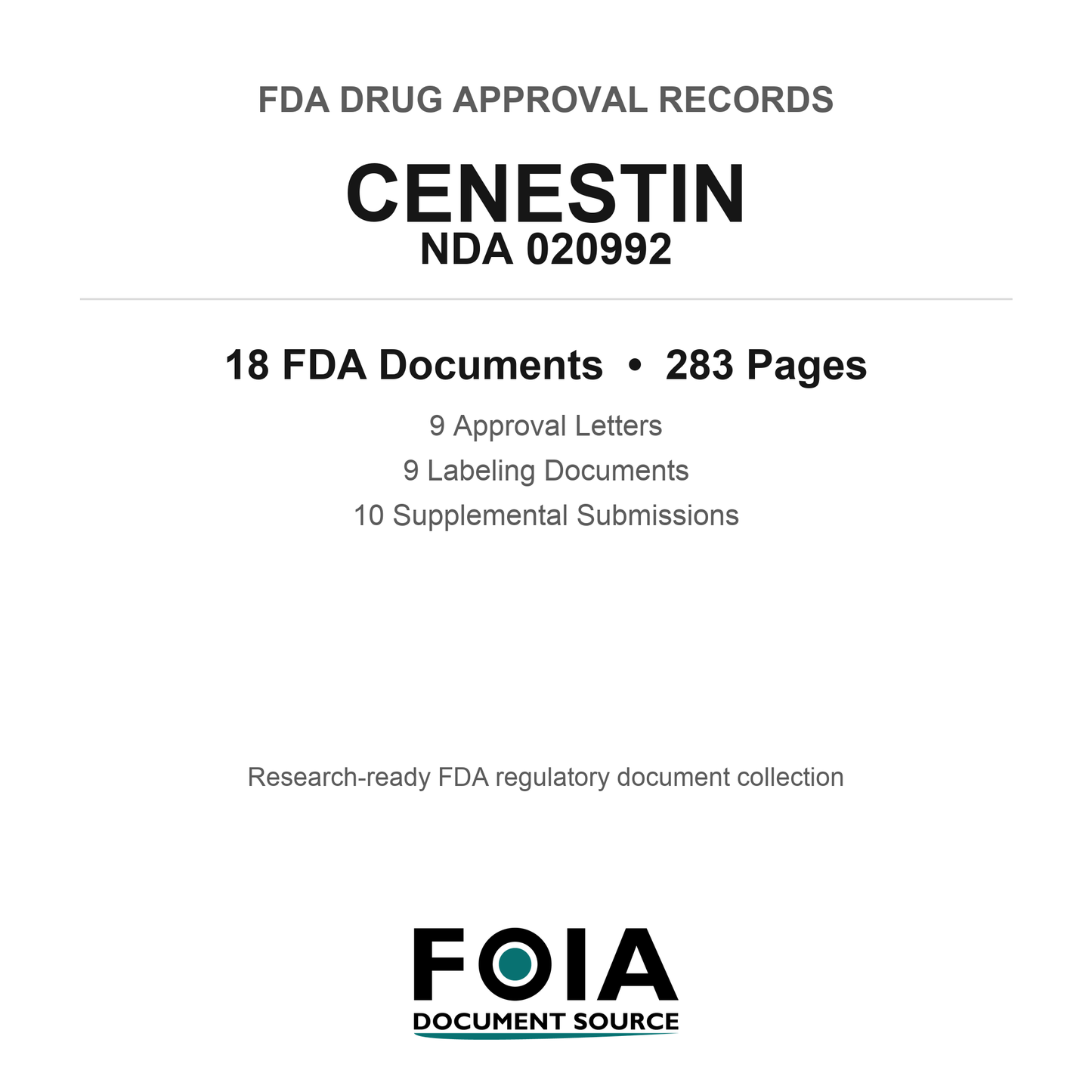FDA CENESTIN NDA 020992 Approval Package — Approval Records & Labeling