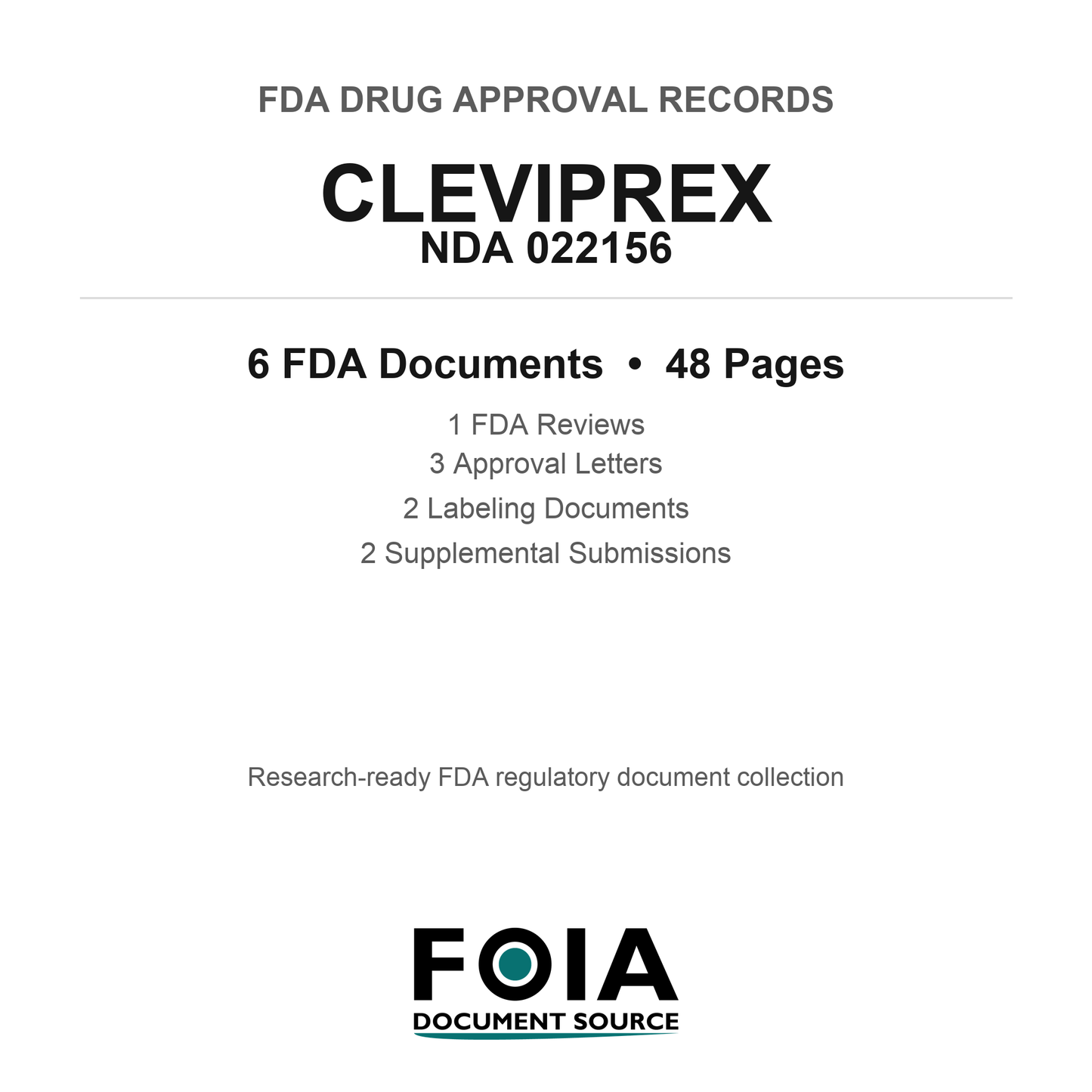 FDA CLEVIPREX NDA 022156 Approval Package — Reviews & Approval Records