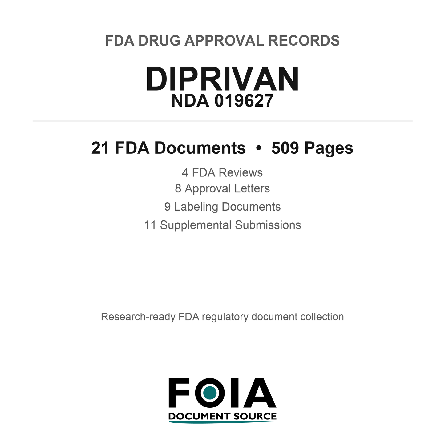 FDA DIPRIVAN NDA 019627 Approval Package — Reviews & Approval Records