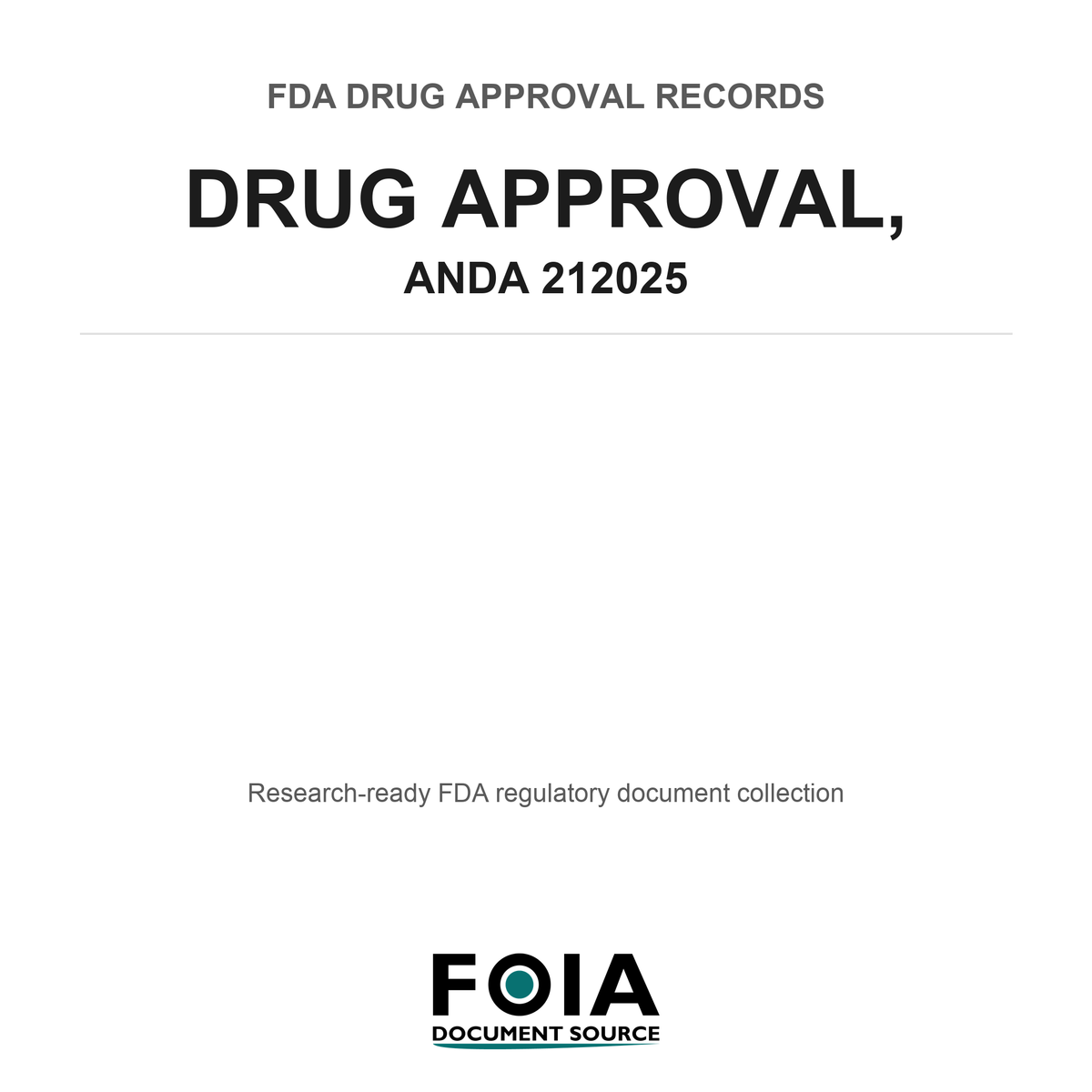 FDA Drug Approval, ANDA 212025, APOMORPHINE HYDROCHLORIDE