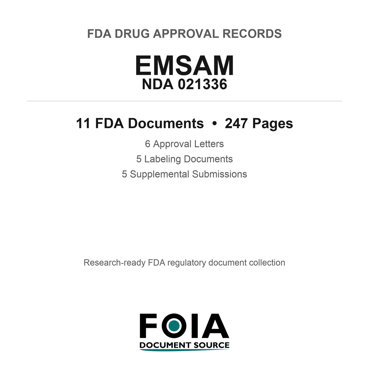 FDA EMSAM NDA 021336 Approval Package — Approval Records & Labeling