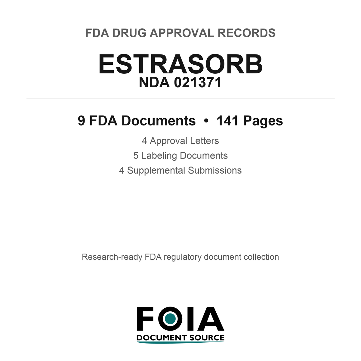 FDA ESTRASORB NDA 021371 Approval Package — Approval Records & Labeling