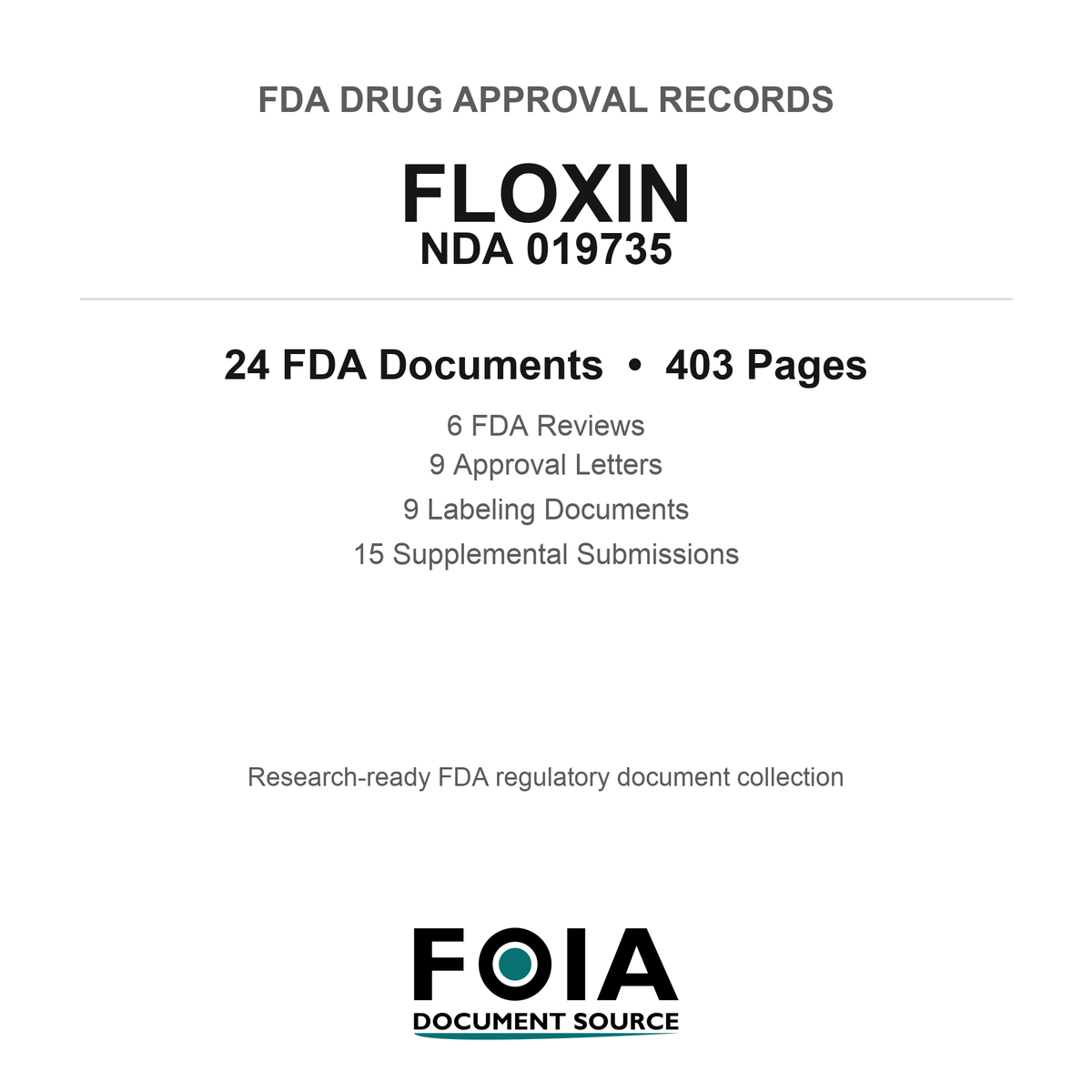 FDA FLOXIN NDA 019735 Approval Package — Reviews & Approval Records
