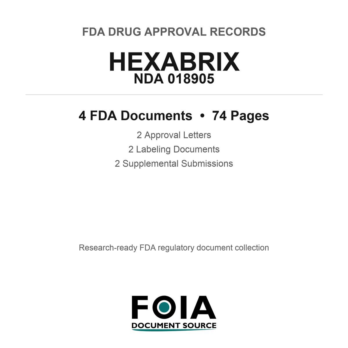 FDA HEXABRIX NDA 018905 Approval Package — Approval Records & Labeling