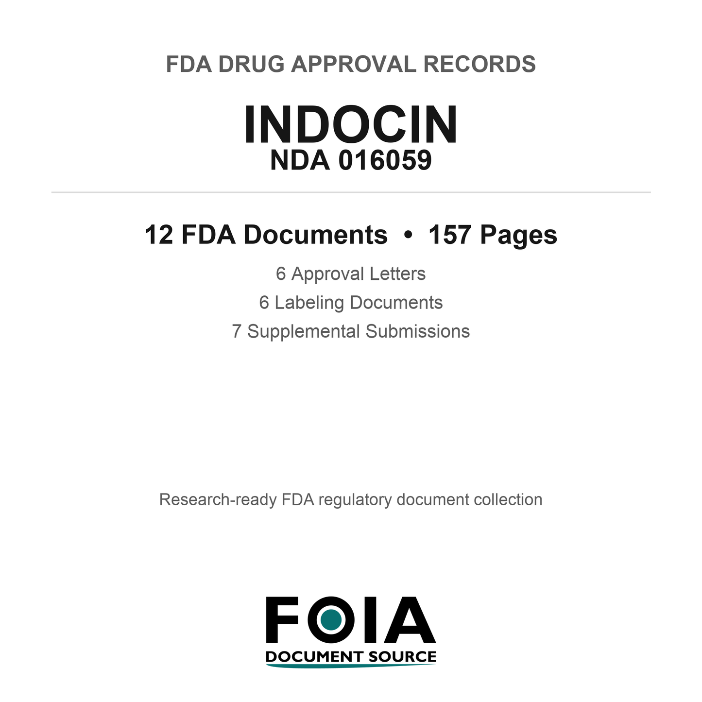 FDA INDOCIN NDA 016059 Approval Package — Approval Records & Labeling