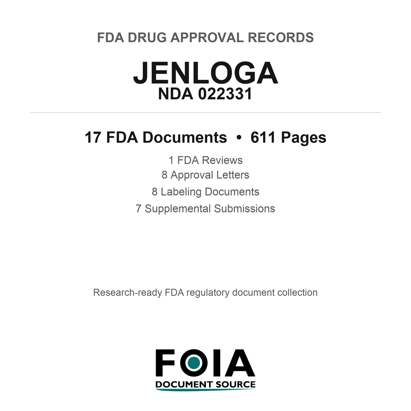 FDA JENLOGA NDA 022331 Approval Package — Reviews & Approval Records
