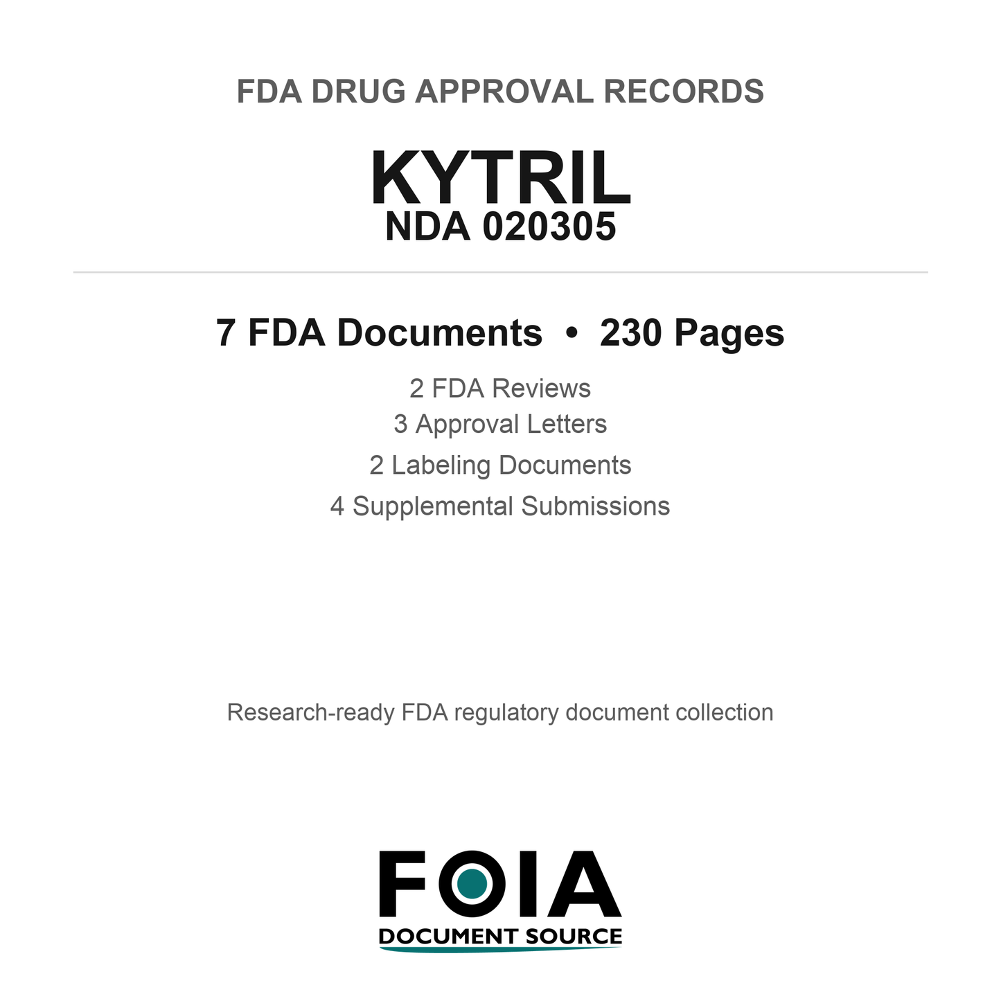 FDA KYTRIL NDA 020305 Approval Package — Reviews & Approval Records
