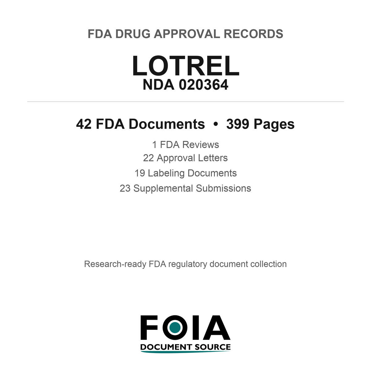 FDA LOTREL NDA 020364 Approval Package — Reviews & Approval Records