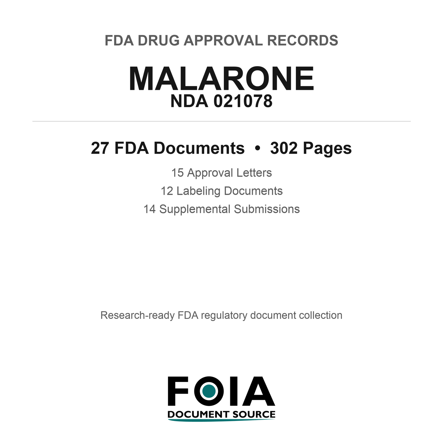 FDA MALARONE NDA 021078 Approval Package — Approval Records & Labeling