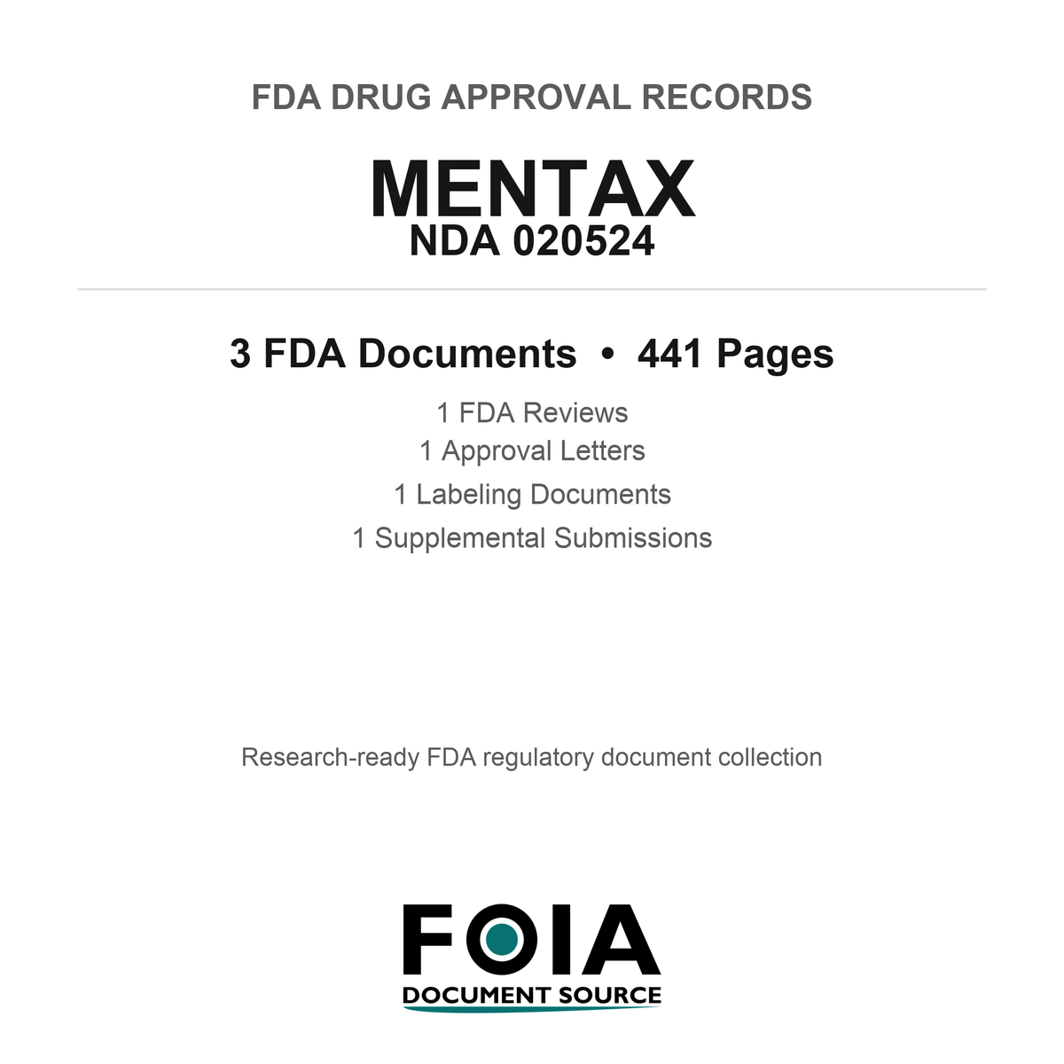 FDA MENTAX NDA 020524 Approval Package — Reviews & Approval Records
