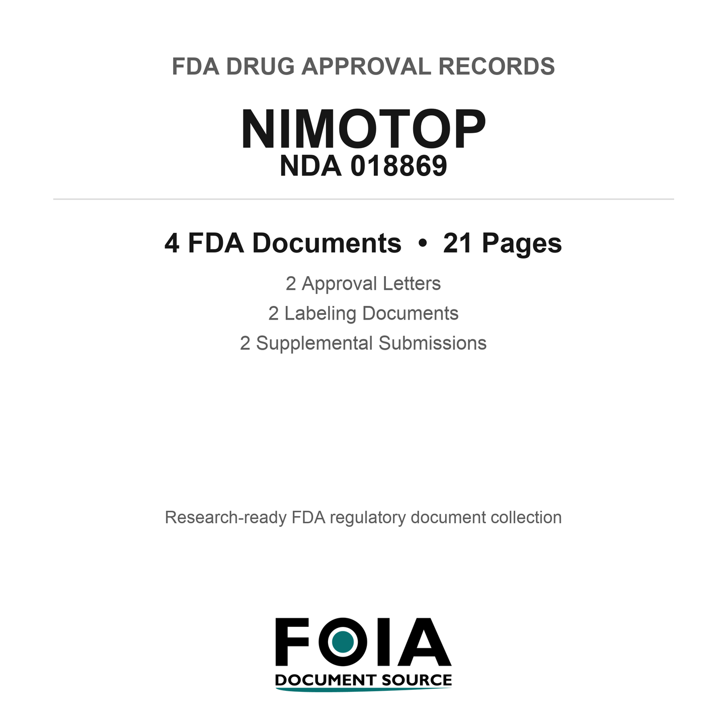 FDA NIMOTOP NDA 018869 Approval Package — Approval Records & Labeling