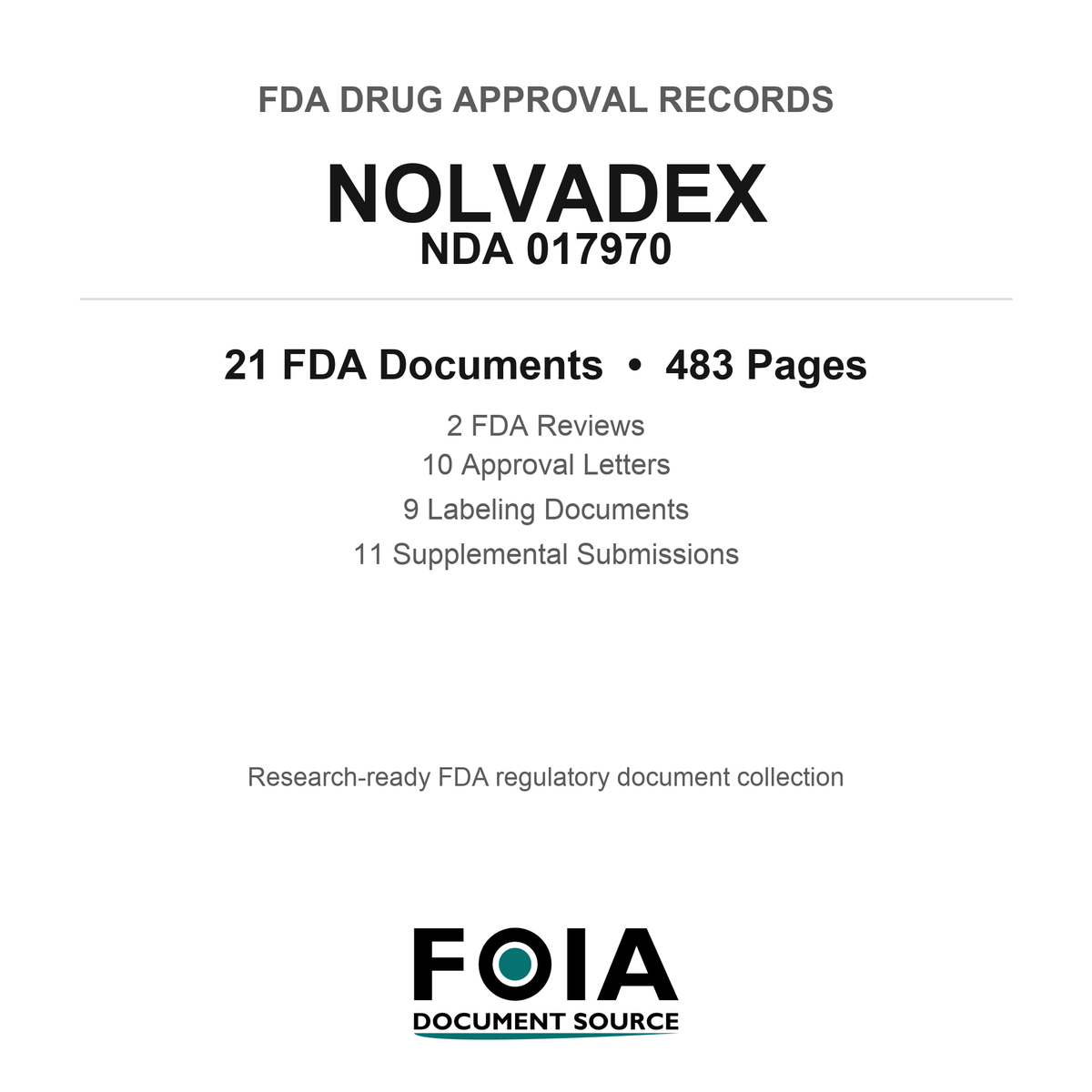 FDA NOLVADEX NDA 017970 Approval Package — Reviews & Approval Records