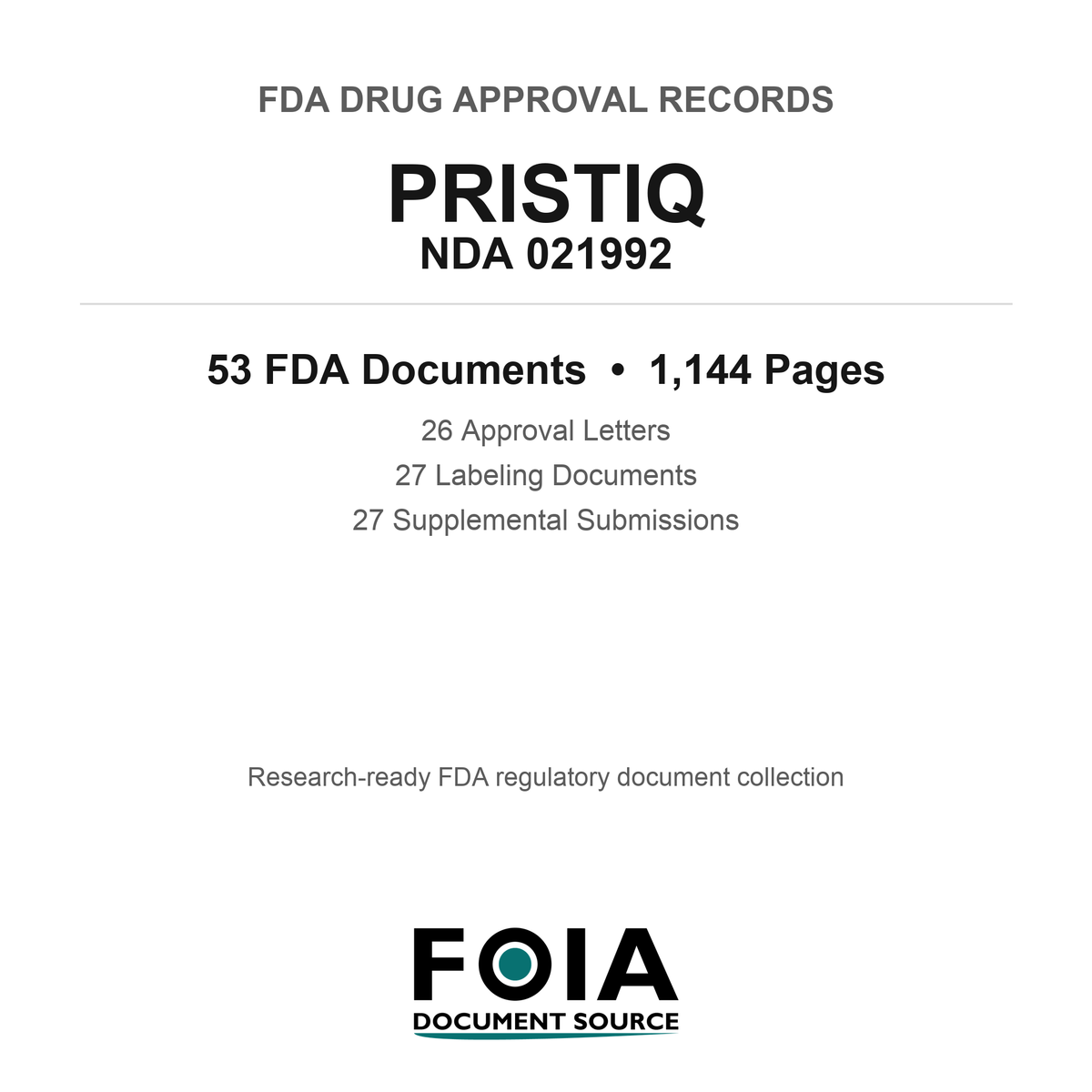 FDA PRISTIQ NDA 021992 Approval Package — Approval Records & Labeling