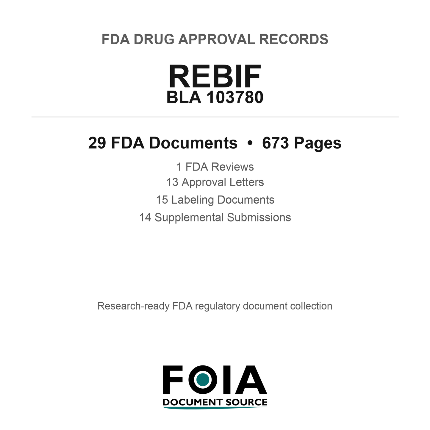 FDA REBIF BLA 103780 Approval Package — Reviews & Approval Records