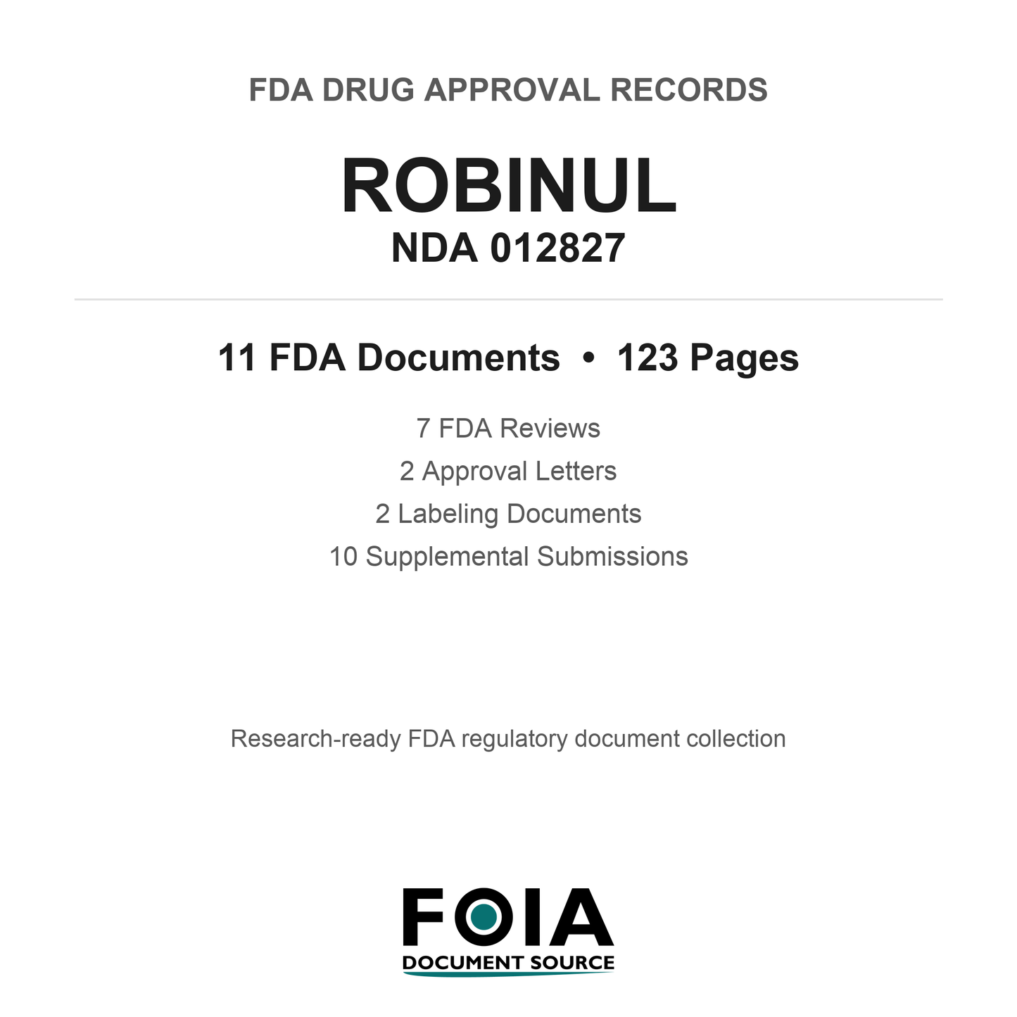 FDA ROBINUL NDA 012827 Approval Package — Reviews & Approval Records