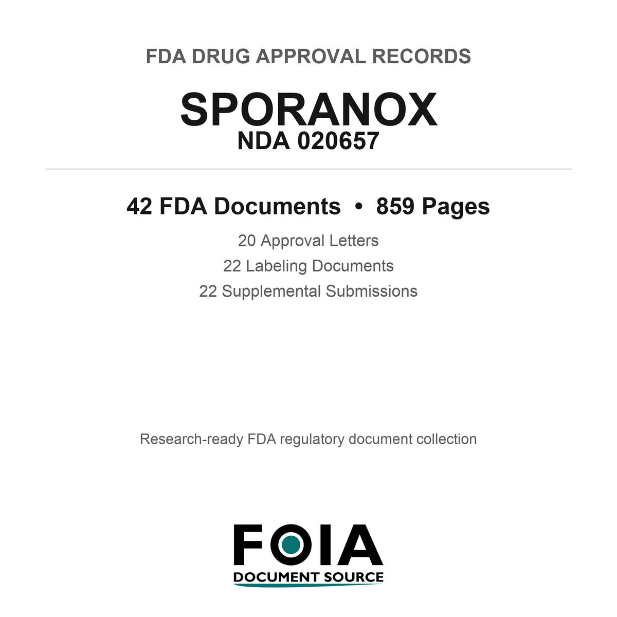 FDA SPORANOX NDA 020657 Approval Package — Approval Records & Labeling