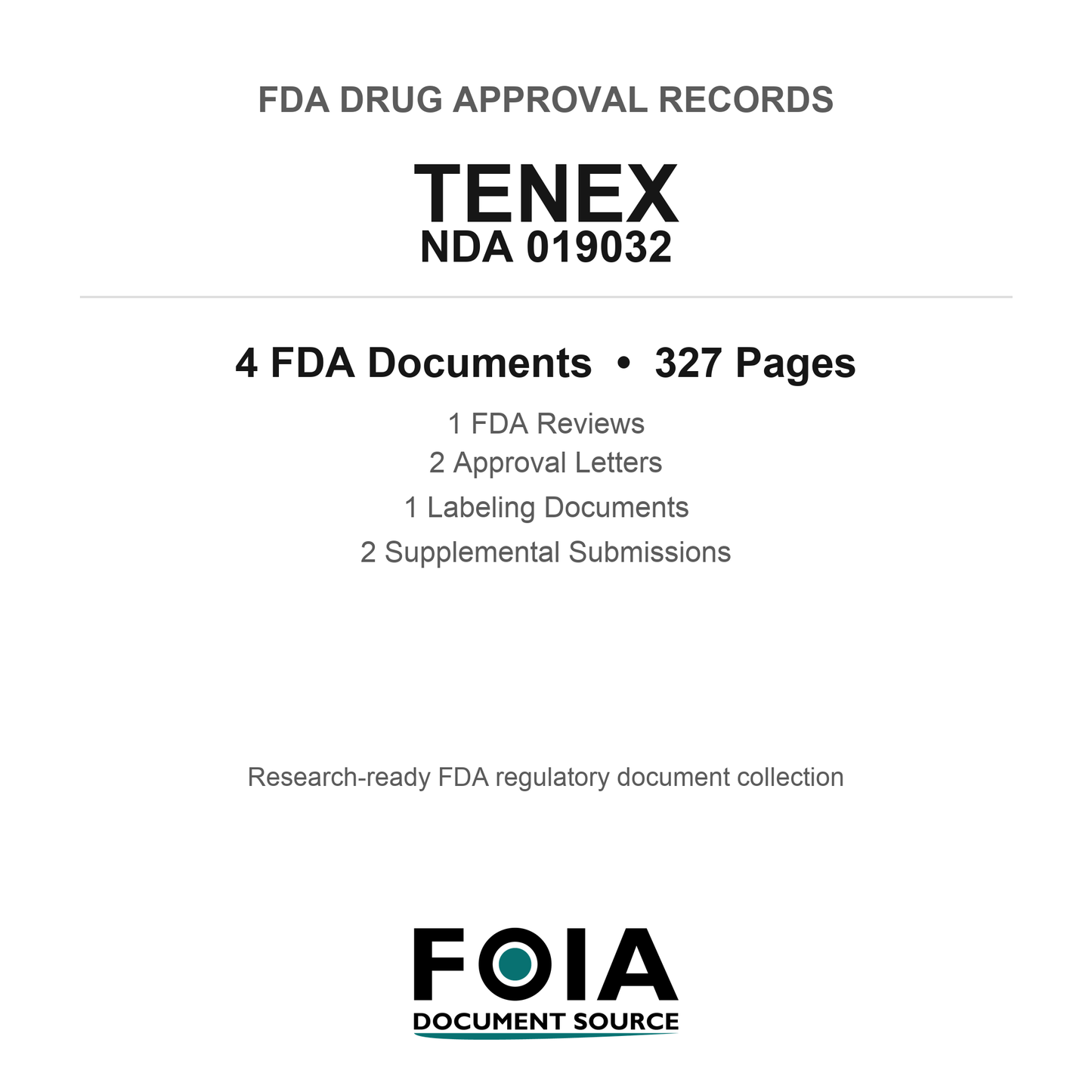 FDA TENEX NDA 019032 Approval Package — Reviews & Approval Records