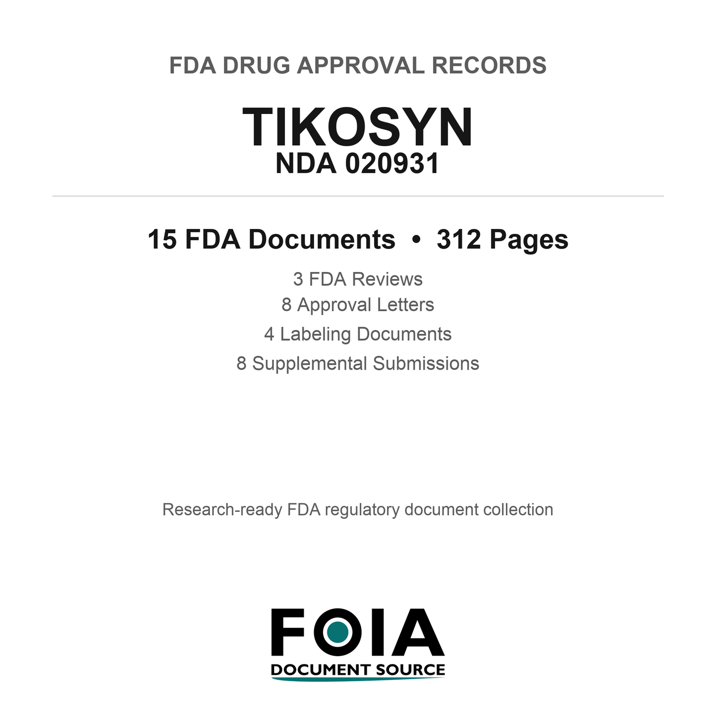 FDA TIKOSYN NDA 020931 Approval Package — Reviews & Approval Records