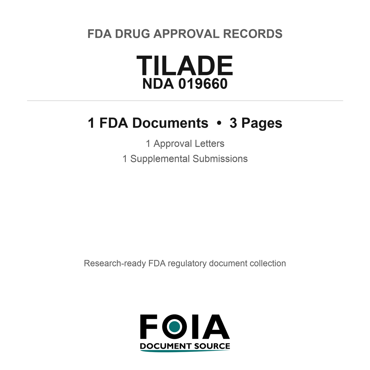 FDA TILADE NDA 019660 Approval Package — Approval Records