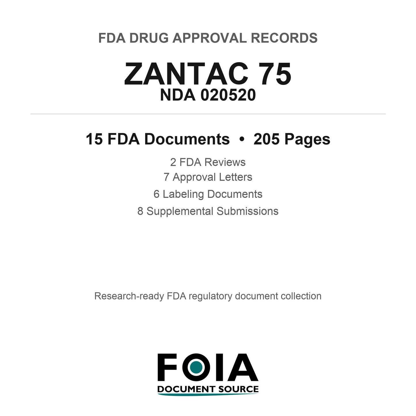 FDA ZANTAC 75 NDA 020520 Approval Package — Reviews & Approval Records