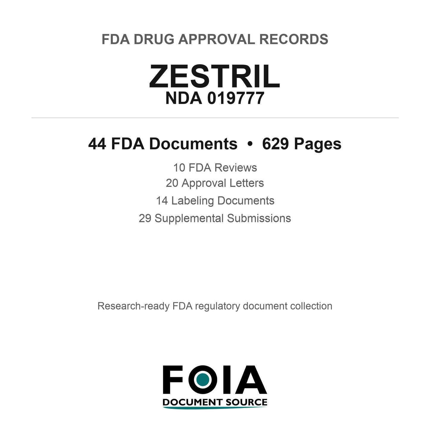 FDA ZESTRIL NDA 019777 Approval Package — Reviews & Approval Records