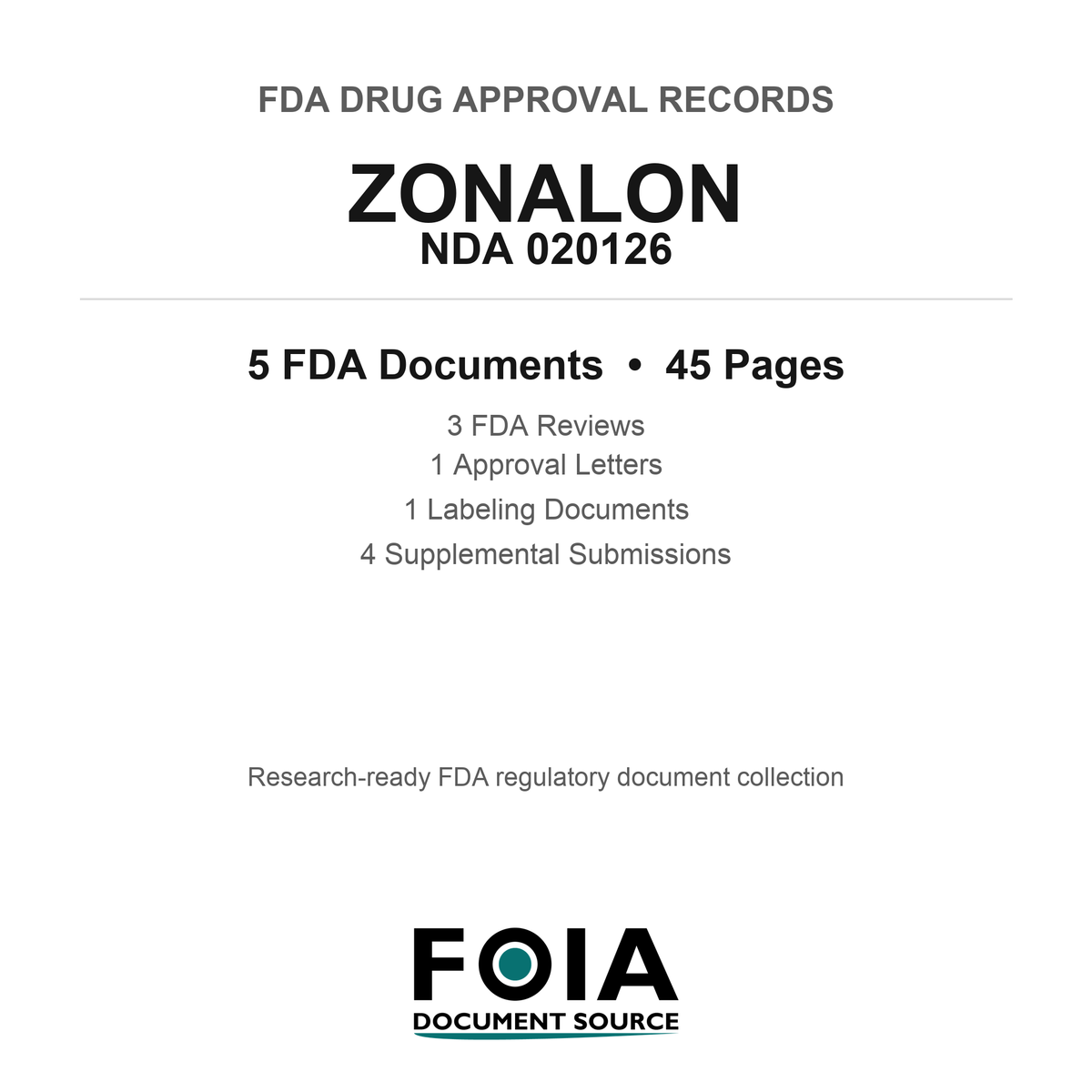 FDA ZONALON NDA 020126 Approval Package — Reviews & Approval Records