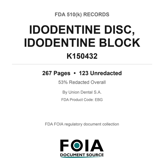 FDA 510(k) K150432, IDODENTINE DISC, IDODENTINE BLOCK, by Union Dental S.A.