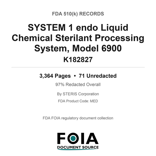 FDA 510(k) K182827, SYSTEM 1 endo Liquid Chemical Sterilant Processing System, Model 6900, by STERIS Corporation