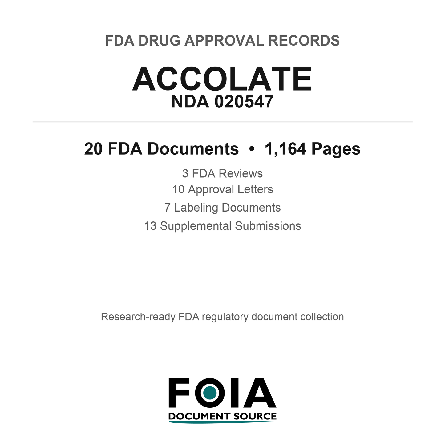FDA ACCOLATE NDA 020547 Approval Package — Reviews & Approval Records