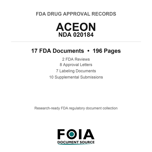 FDA ACEON NDA 020184 Approval Package — Reviews & Approval Records