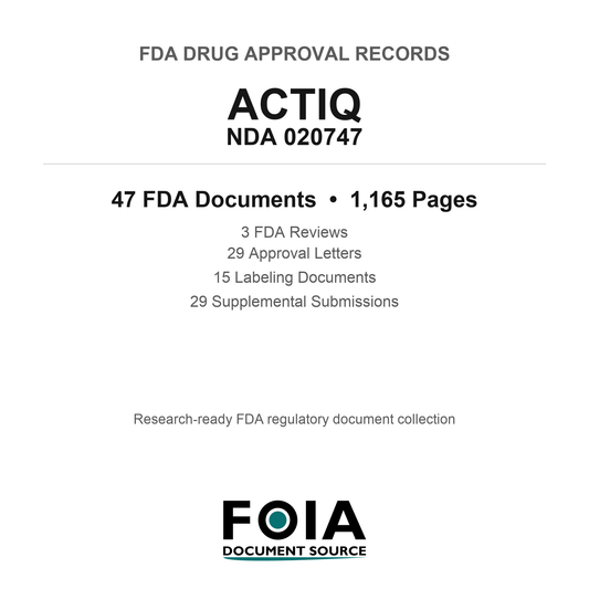 FDA ACTIQ NDA 020747 Approval Package — Reviews & Approval Records