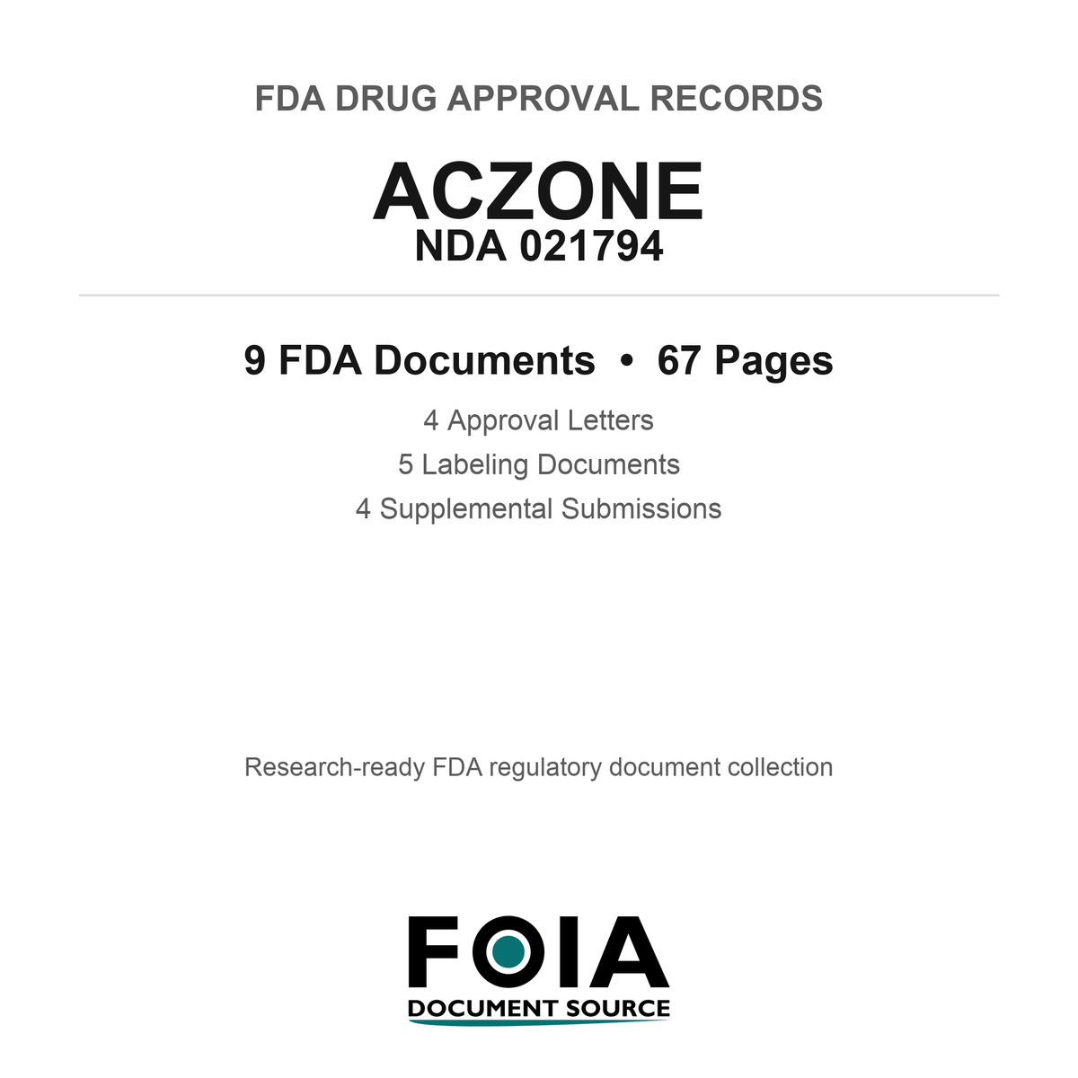 FDA ACZONE NDA 021794 Approval Package — Approval Records & Labeling