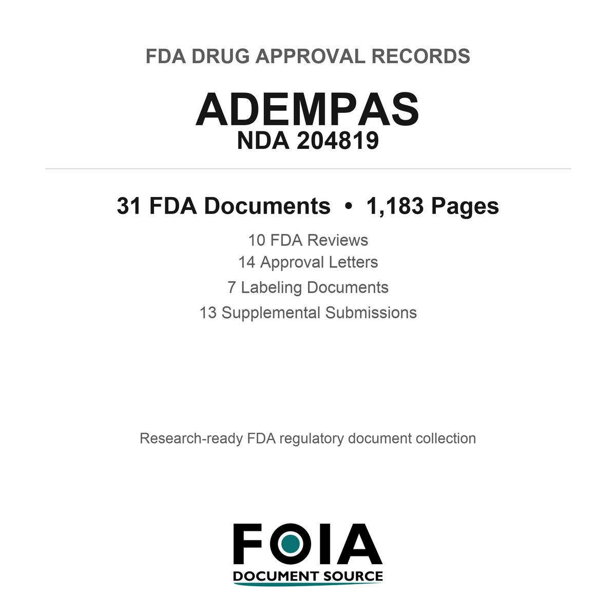 FDA ADEMPAS NDA 204819 Approval Package — Reviews & Approval Records