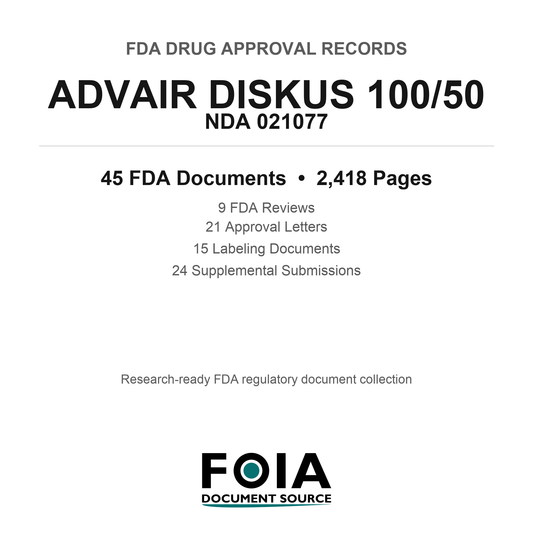 FDA ADVAIR DISKUS 100/50 NDA 021077 Approval Package — Reviews & Approval Records