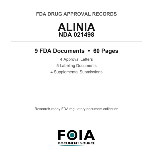 FDA ALINIA NDA 021498 Approval Package — Approval Records & Labeling