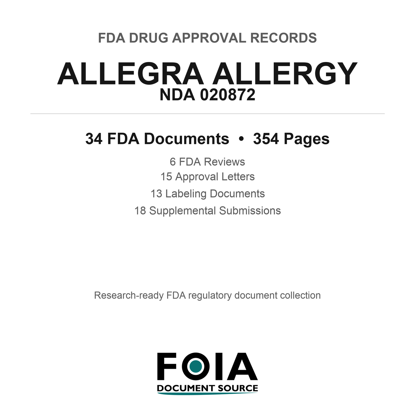 FDA ALLEGRA ALLERGY NDA 020872 Approval Package — Reviews & Approval Records