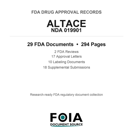 FDA ALTACE NDA 019901 Approval Package — Reviews & Approval Records
