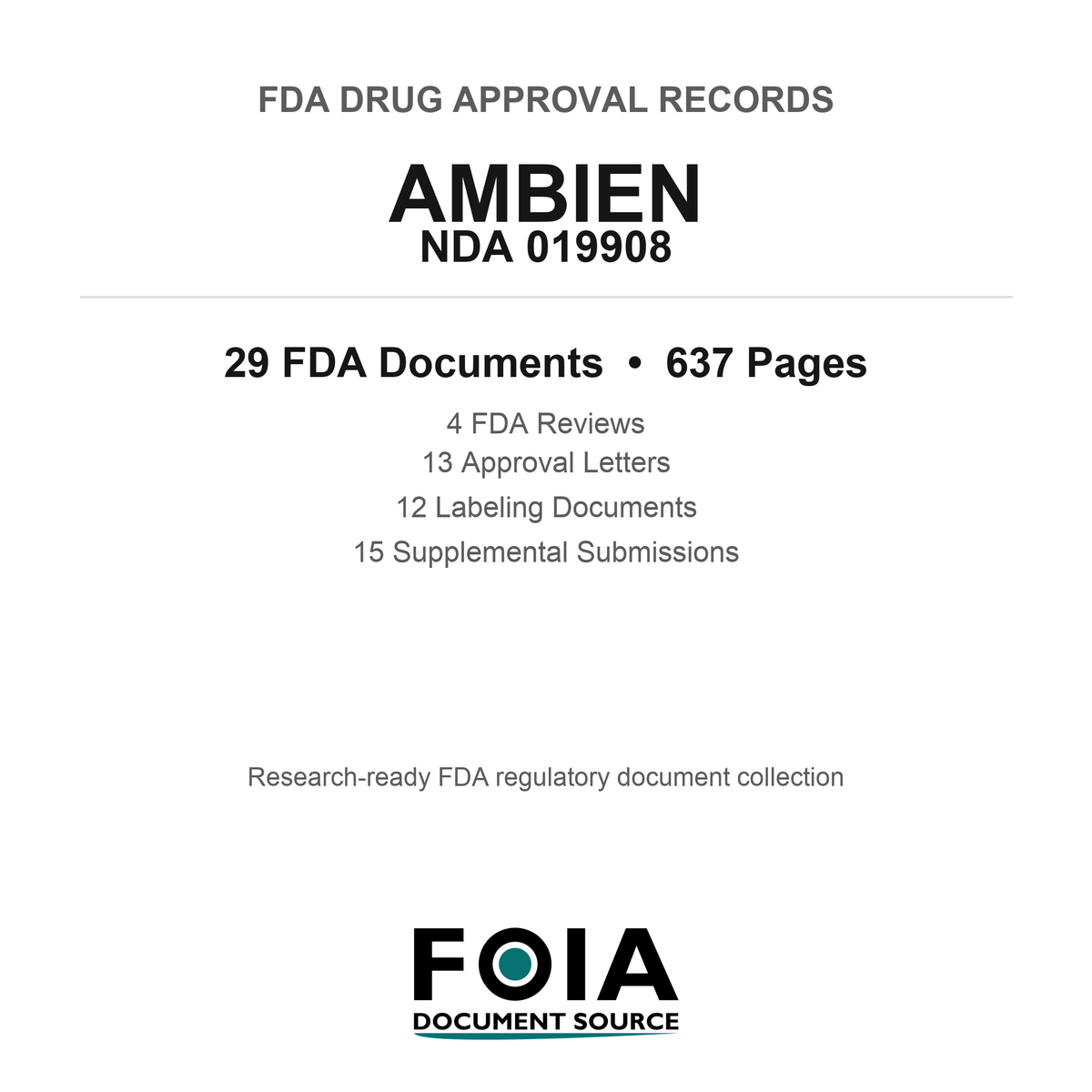 FDA AMBIEN NDA 019908 Approval Package — Reviews & Approval Records