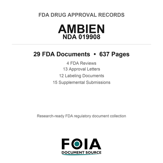 FDA AMBIEN NDA 019908 Approval Package — Reviews & Approval Records