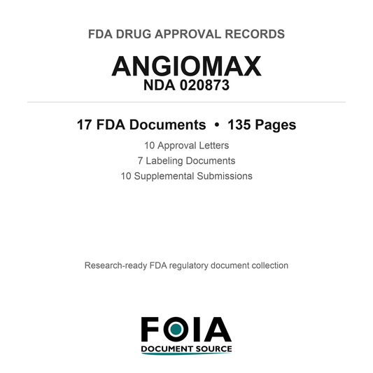 FDA ANGIOMAX NDA 020873 Approval Package — Approval Records & Labeling