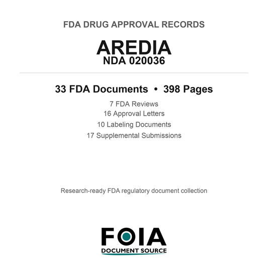 FDA AREDIA NDA 020036 Approval Package — Reviews & Approval Records