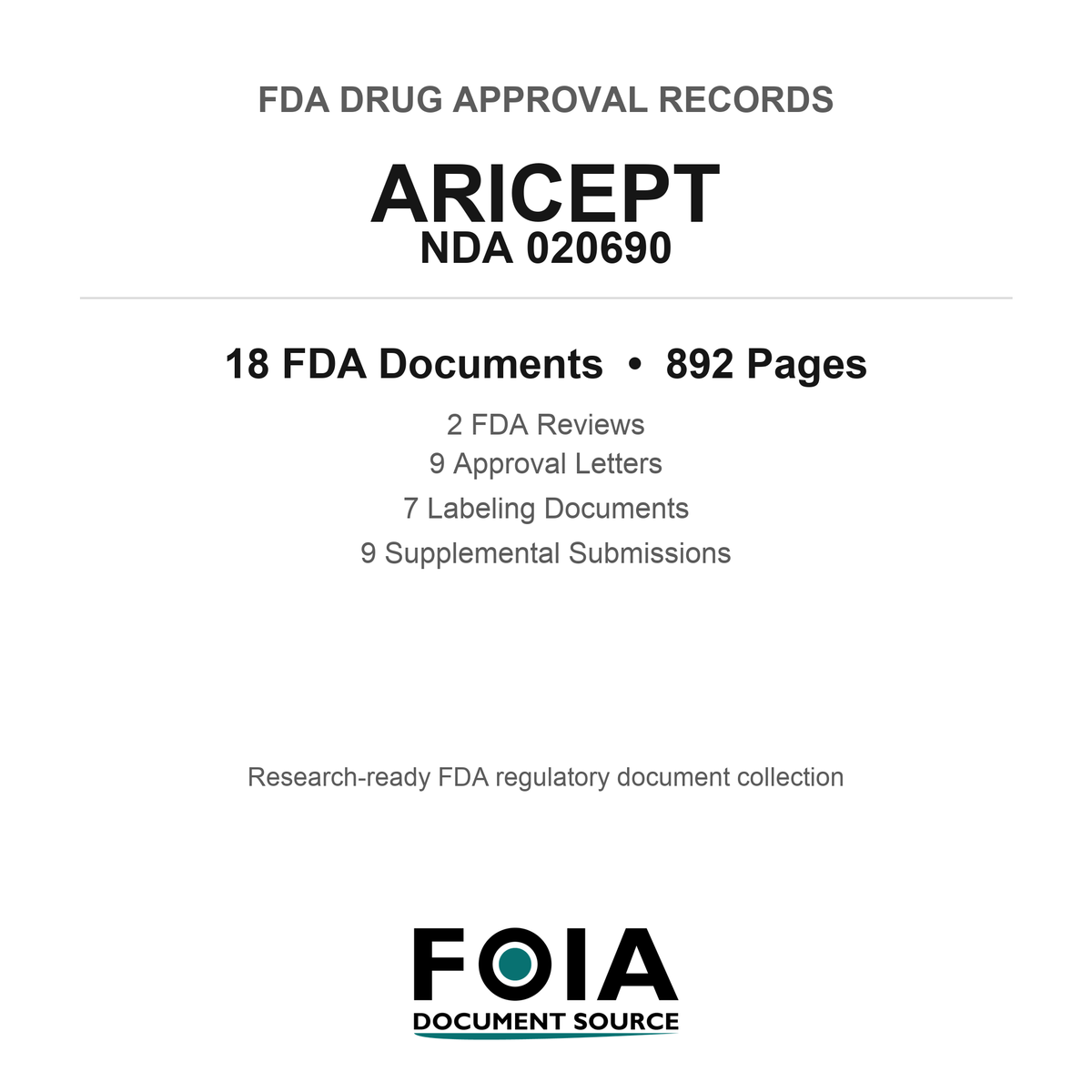 FDA ARICEPT NDA 020690 Approval Package — Reviews & Approval Records
