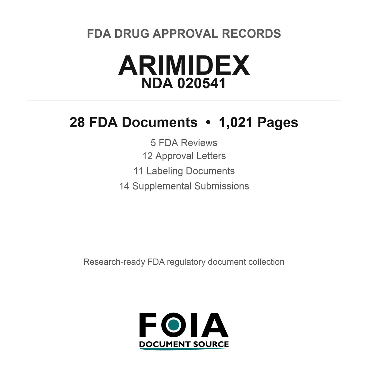 FDA ARIMIDEX NDA 020541 Approval Package — Reviews & Approval Records